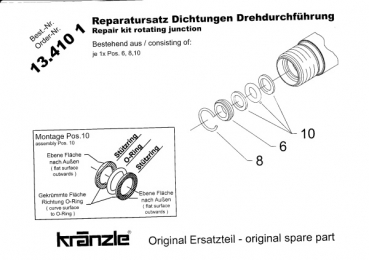 Kränzle     Reparatursatz drehbare Verschraubung