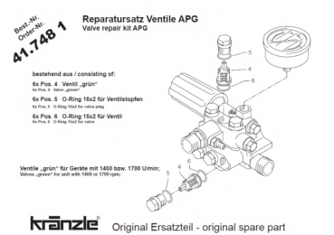 Kränzle Reparatursatz Ventile - grün