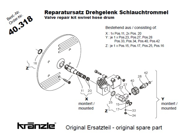 Kränzle Reparatursatz Drehgelenk,