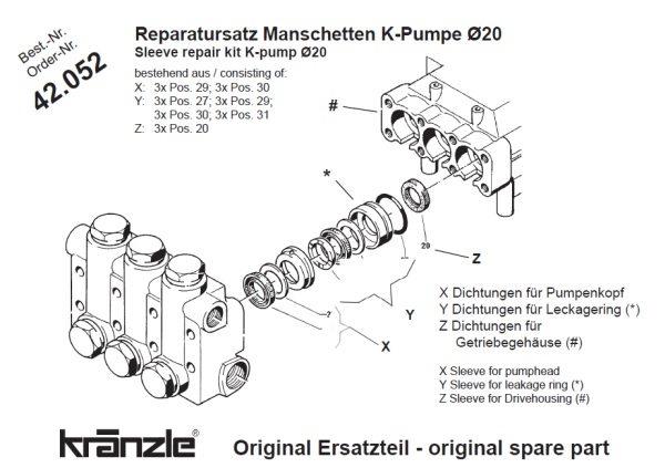 Kränzle Reparatursatz K-Pumpen