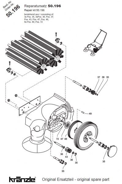 Kränzle     Reparatursatz Zahnradsatz links kpl.